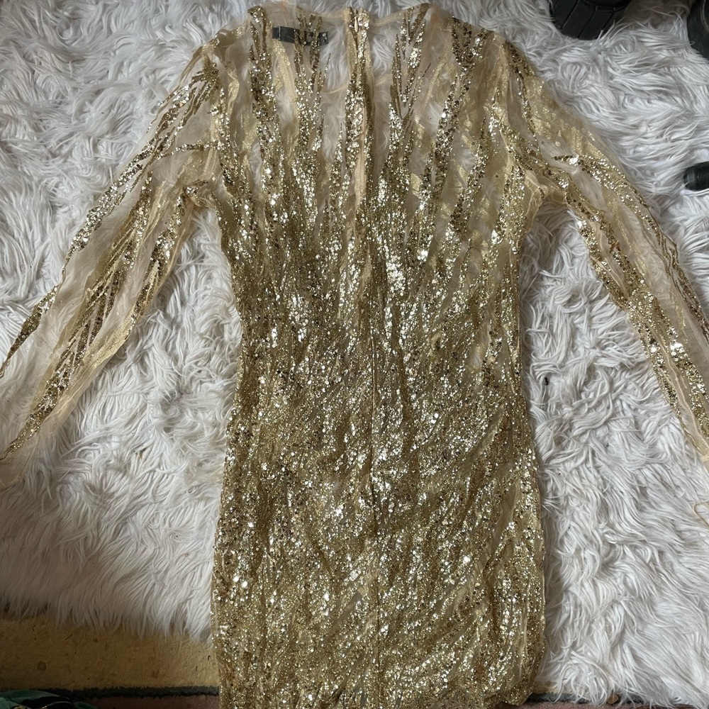 Gold sequin dress